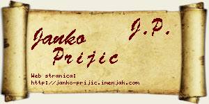 Janko Prijić vizit kartica